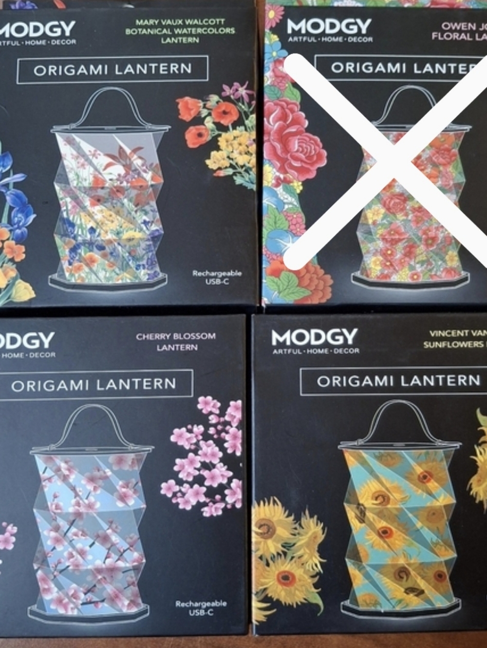 Modgy Oragami Lanterns Rechargeable 3 Designs Available Price Is For ONE